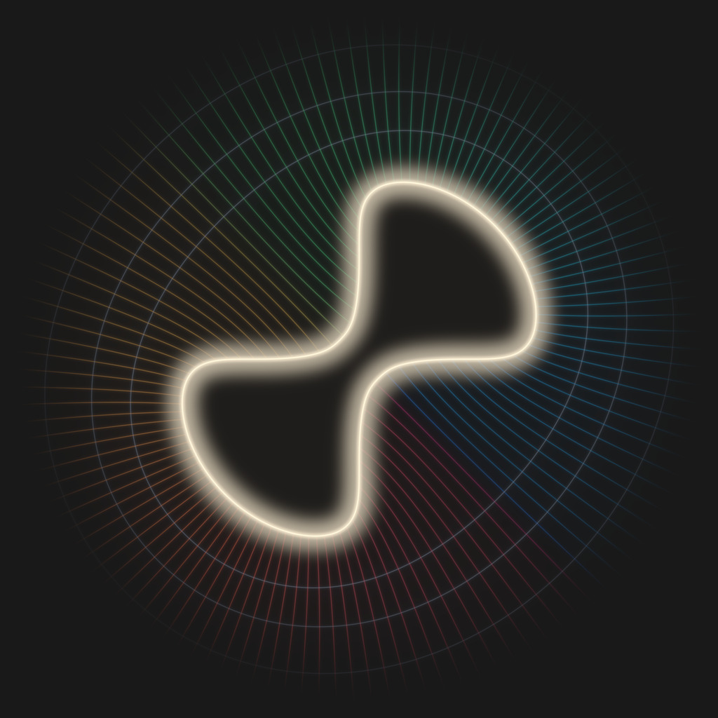 The star-shaped genus-two domain constructed in the paper, with field lines and equipotentials of its exterior Cauchy transform, which is algebraic but not rational.